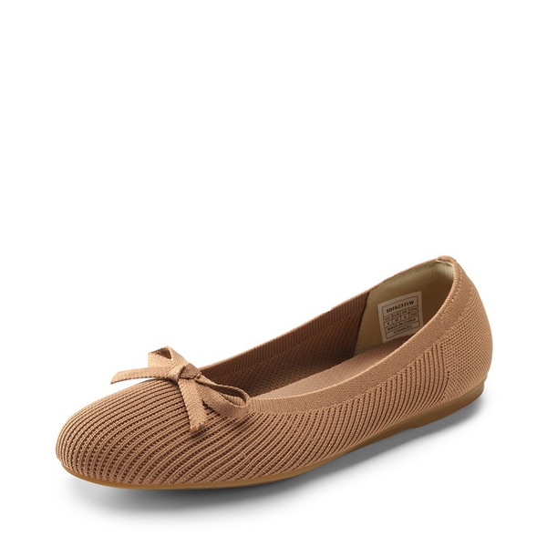 Comfortable Round Toe Knit Ballet Flats - TAN -  0